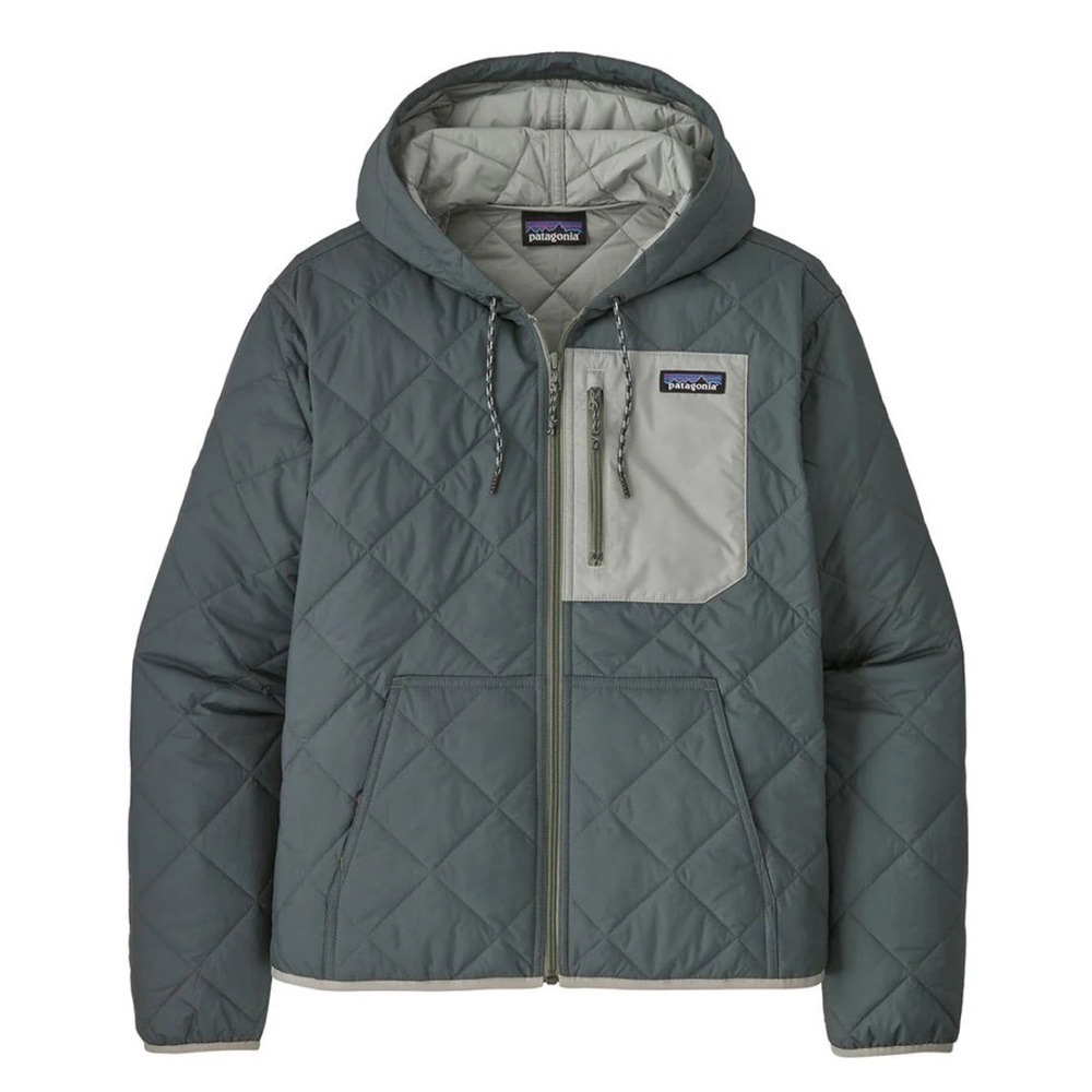 NWT Patagonia Diamond Quilted Bomber Insulated Hoodie - Nouveau Green - large